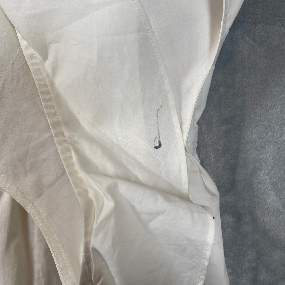 J.Crew Dress Size 4 White Ruffle V-Neck Cotton Fit and Flare Sleeveless Summer - Picture 6 of 7